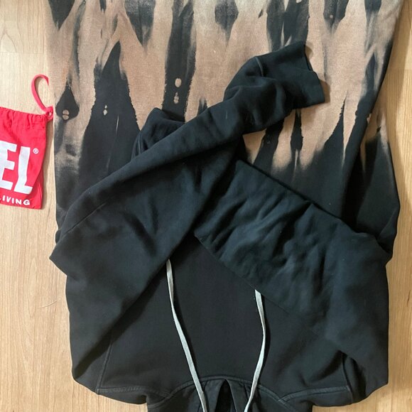 Rick Owens Drkshdw Knit Sweatshirt Pullover Hoodie with Flames - Picture 5 of 7